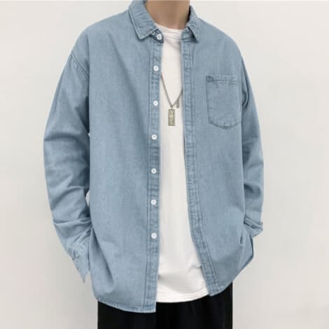 50代メンズファッション 春秋対応メンズ　【デニムシャツ長袖】