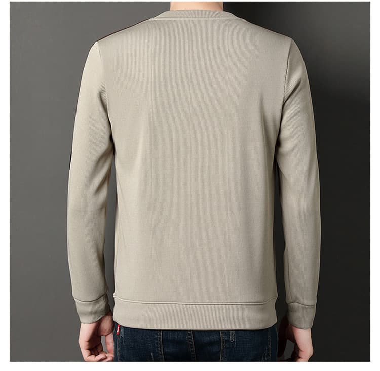 50代メンズファッション トップス ラインデザイン 【リブ編み長袖カットソー】