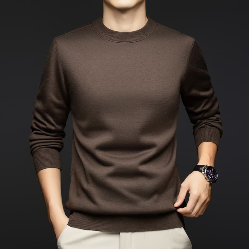 50代メンズファッショントップス 上質シンプル【クルーネックニット】