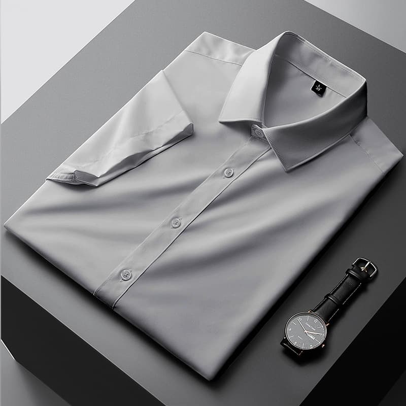50代メンズファッション 　【上質シルエット半袖ワイシャツ】5カラータイプ