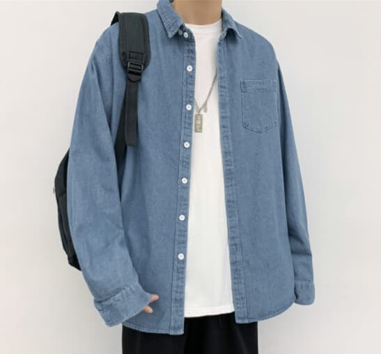 50代メンズファッション 春秋対応メンズ　【デニムシャツ長袖】