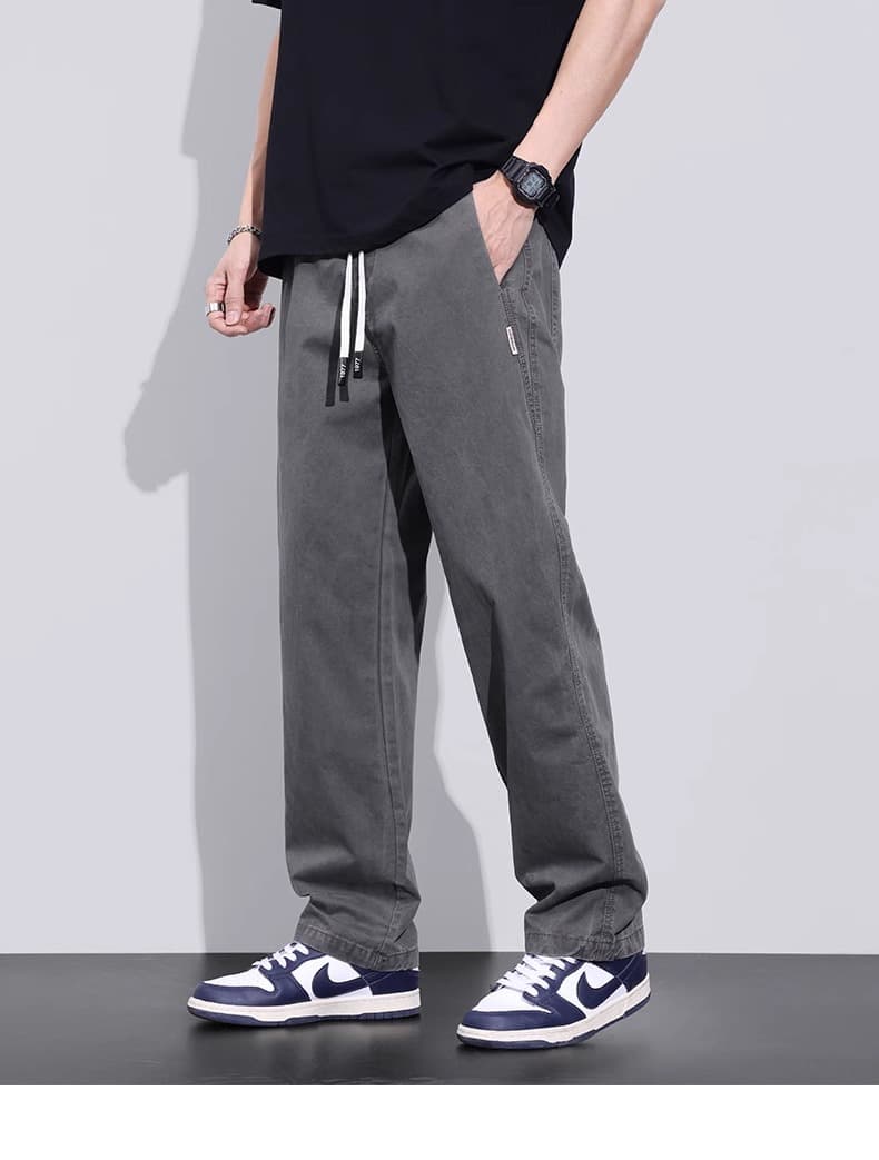 50代メンズファッション パンツ/ズボン リラックスストレートドロストパンツ