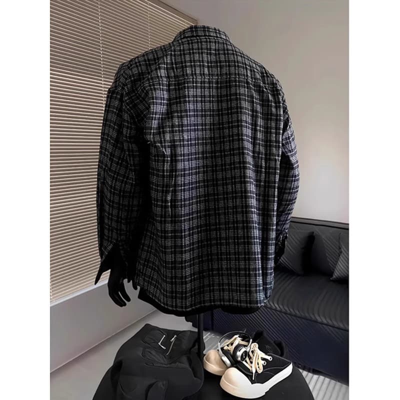 50代メンズファッション トップス ゆったりシルエット 【チェック柄 長袖シャツ】