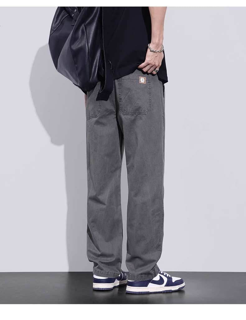 50代メンズファッション パンツ/ズボン リラックスストレートドロストパンツ