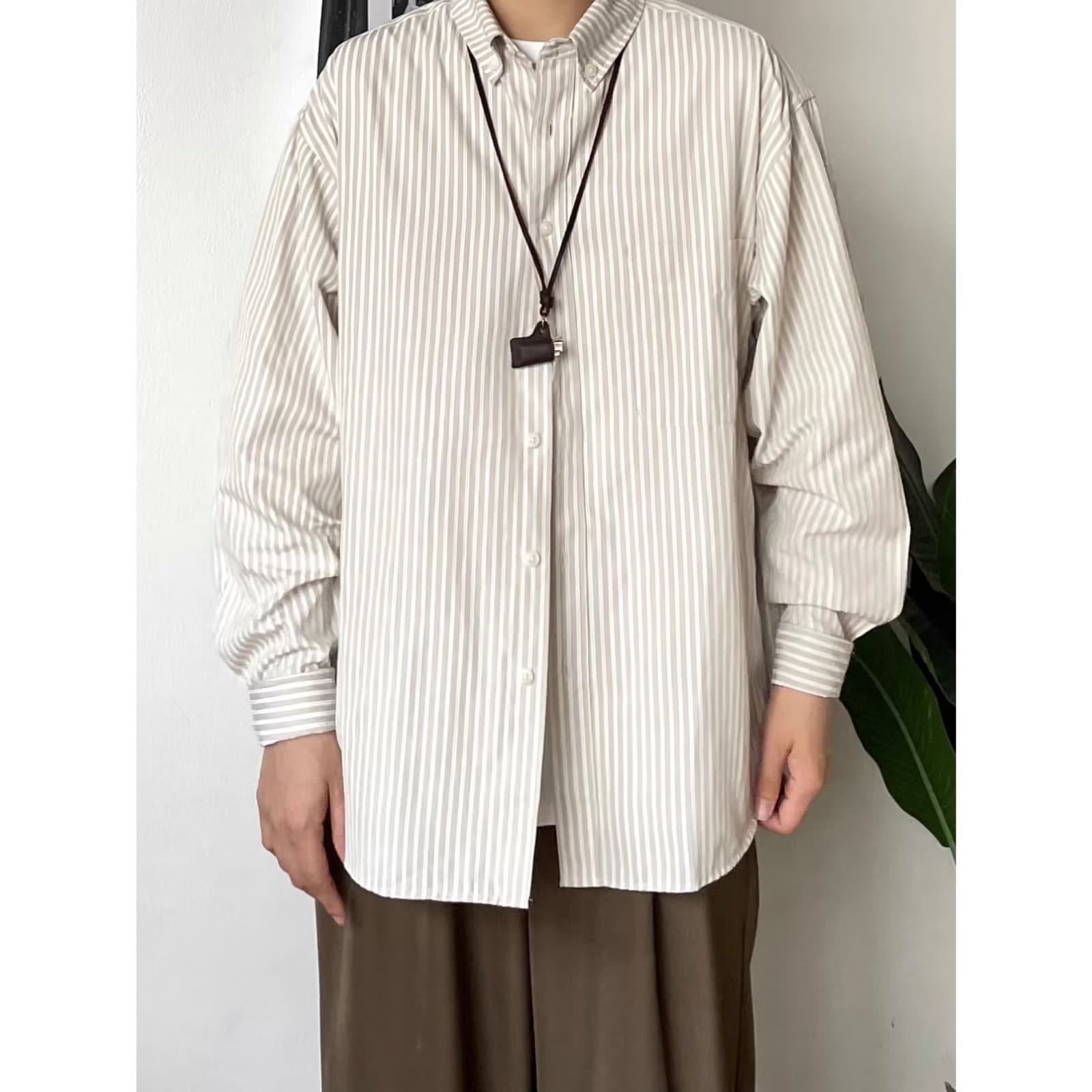 50代メンズファッション トップス 【ストライプ柄 スタンダードシャツ】