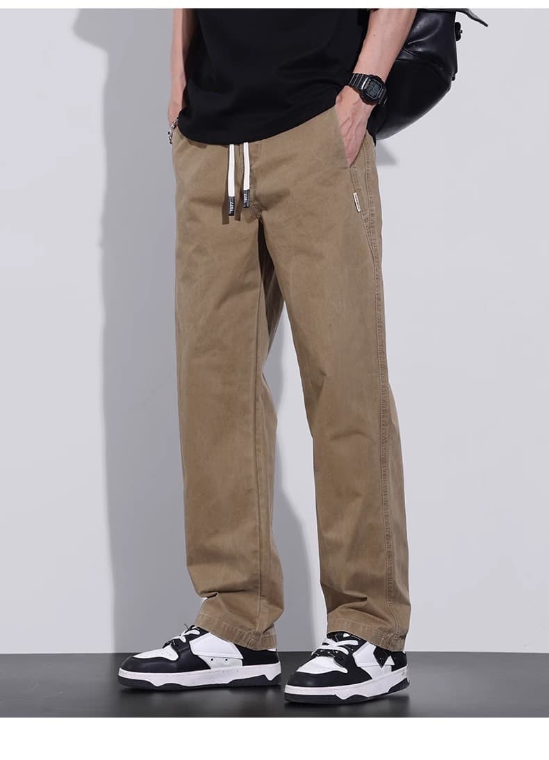 50代メンズファッション パンツ/ズボン リラックスストレートドロストパンツ