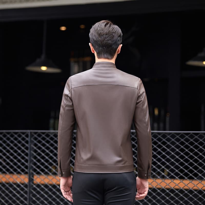 50代メンズファッション アウター　シンプル春の【革ジャン】2カラー