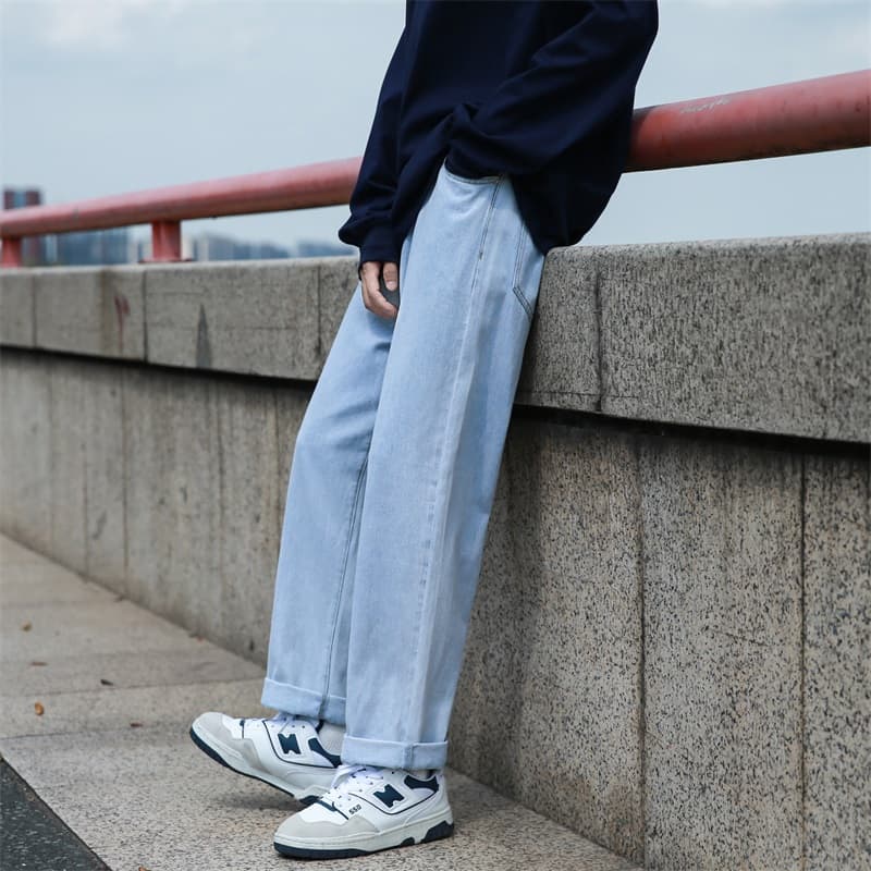 50代メンズファッション パンツ/ズボン ゆったりシルエットストレートパンツ