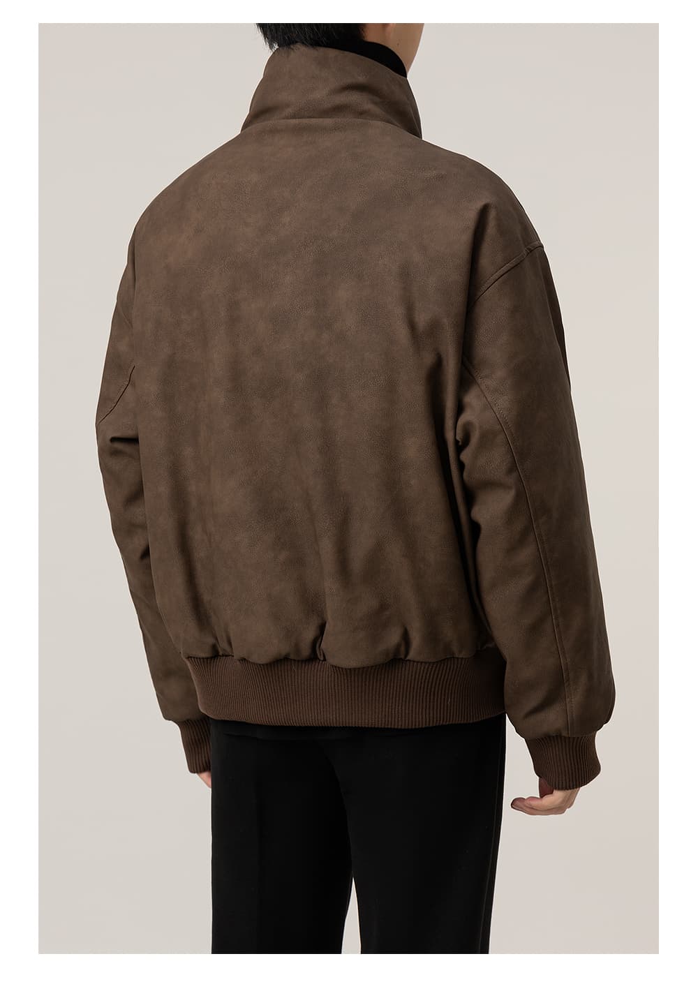 50代メンズファッション アウター スエード調 バルカラーブルゾン