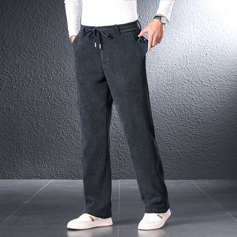 50代メンズファッション パンツ/ズボン コーデュロイリラックスワイドパンツ