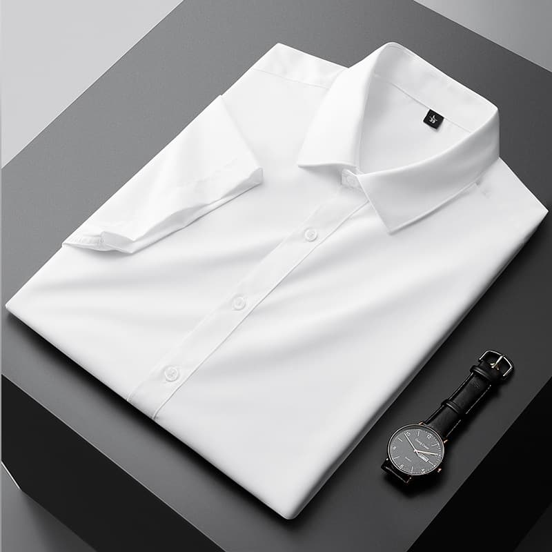 50代メンズファッション 　【上質シルエット半袖ワイシャツ】5カラータイプ