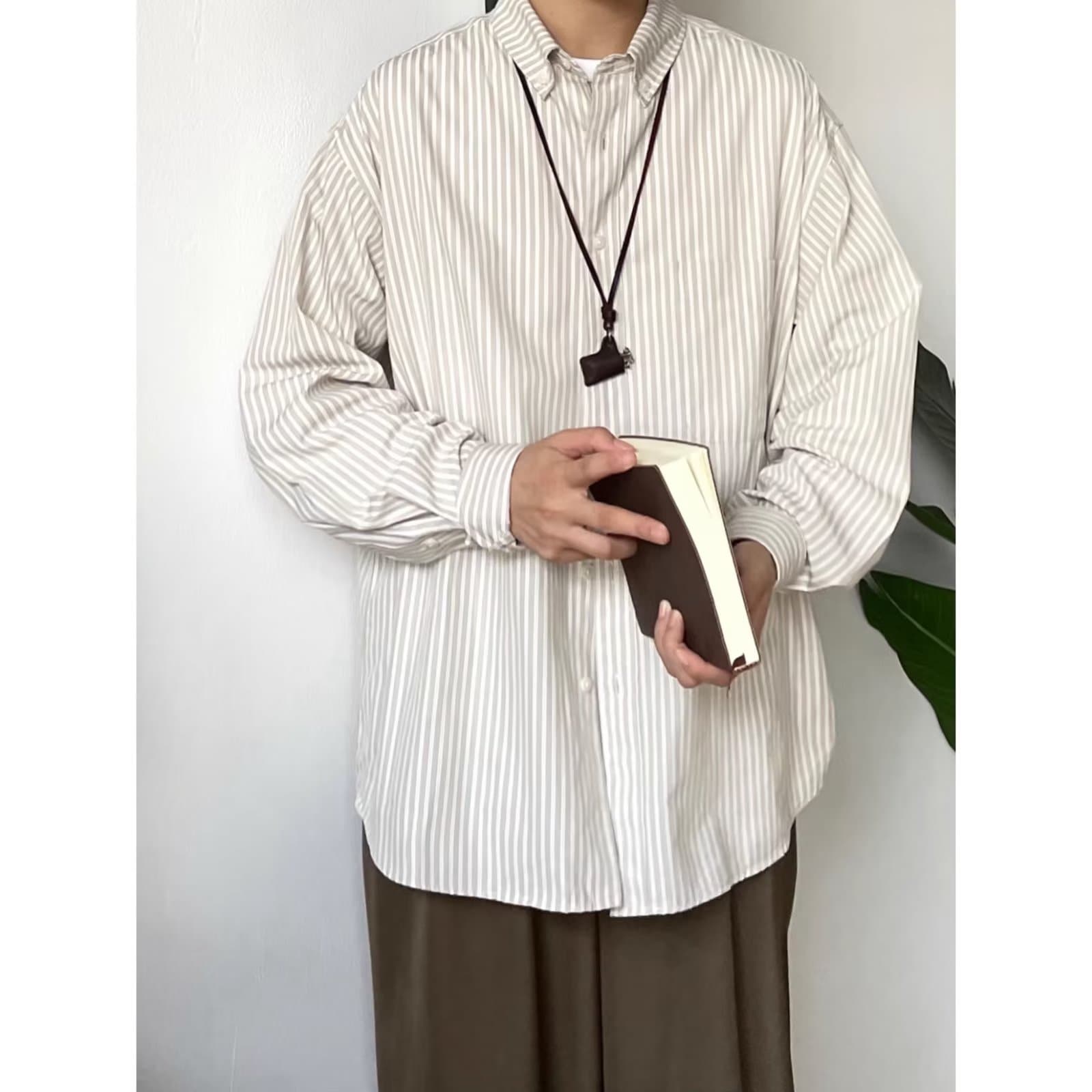 50代メンズファッション トップス 【ストライプ柄 スタンダードシャツ】
