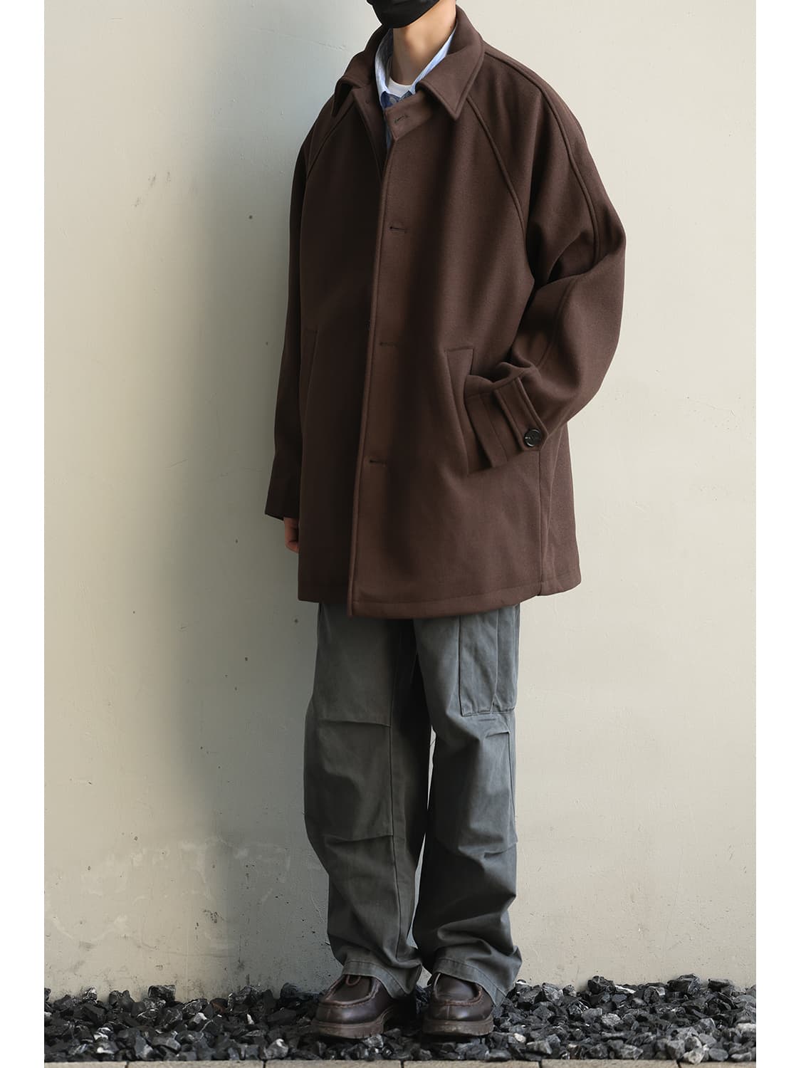 50代メンズファッション アウター ゆったりシルエット ハーフコート