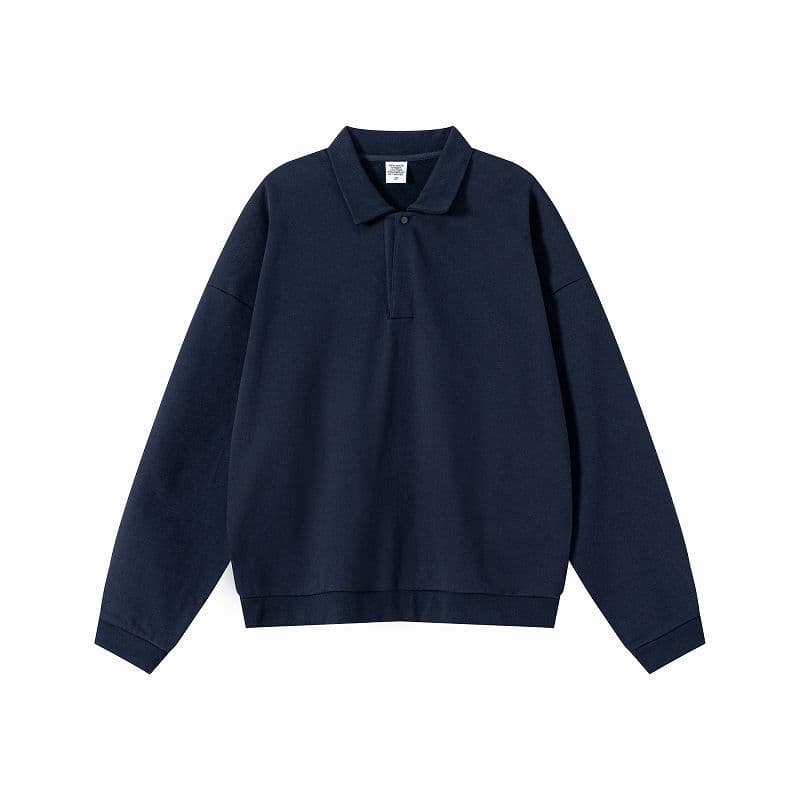 50代メンズファッション 春向け【コットン長袖ポロシャツ】 全5色