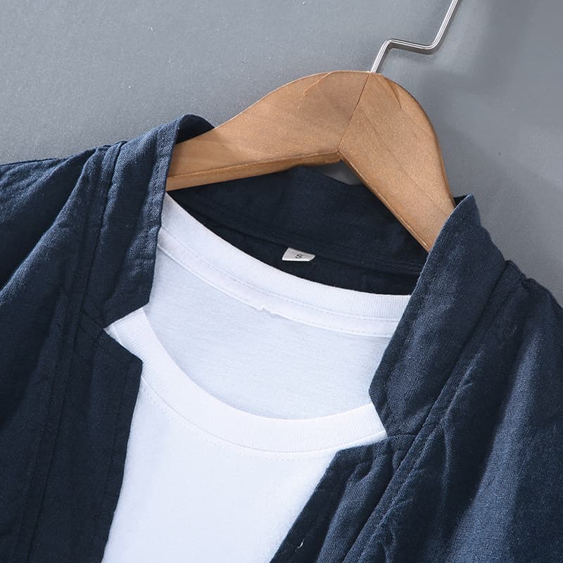 50代メンズファッション 【麻ジップアップジャケット】
