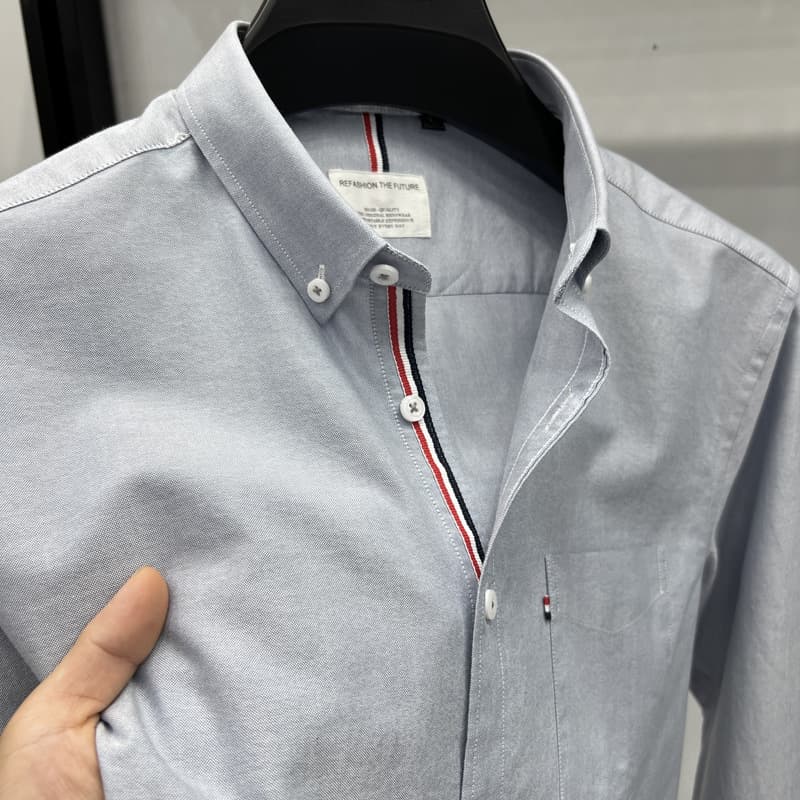 50代メンズファッション 【トリコロール・ボタンダウンシャツ】4カラー