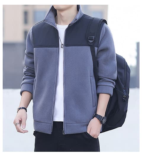 50代メンズファッション アウター 軽量切替デザイン【スタンドジャケット】