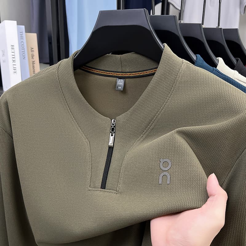 50代メンズファッション 【ハーフジップ長袖カットソー】