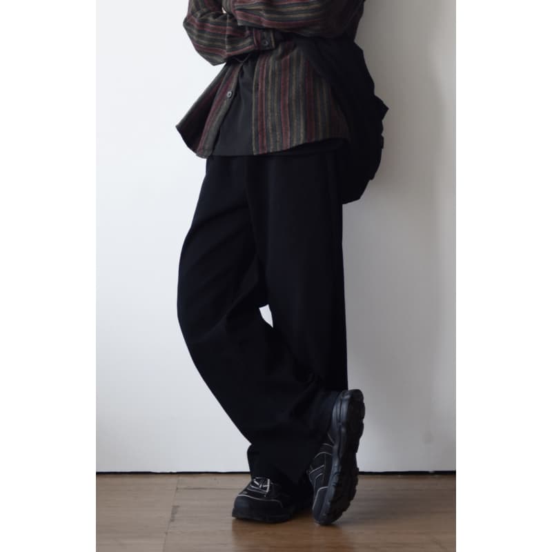 50代メンズファッション パンツ/ズボン ゆったりワイドストレートパンツ