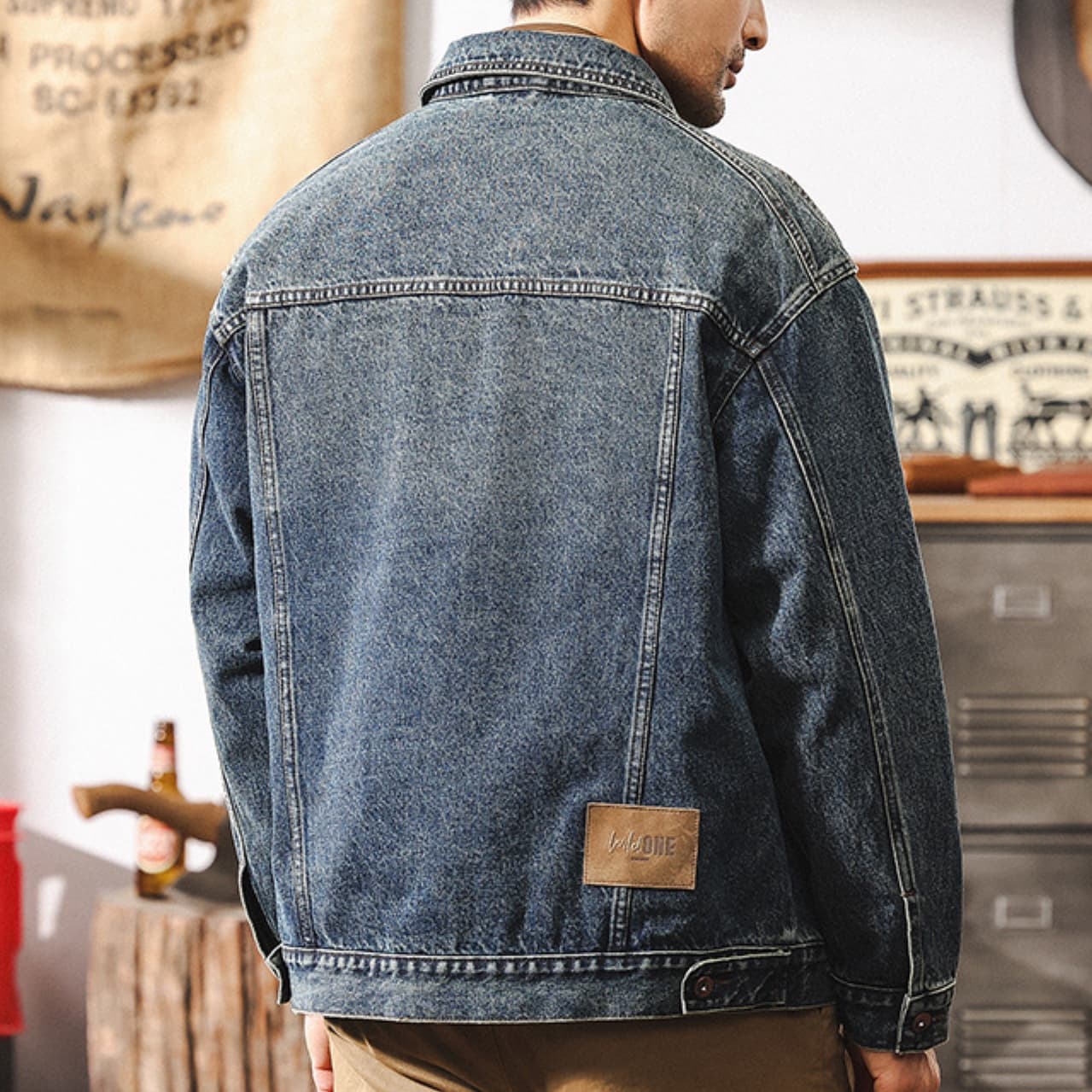 50代メンズファッション コットン【ブルーデニムジャケット】