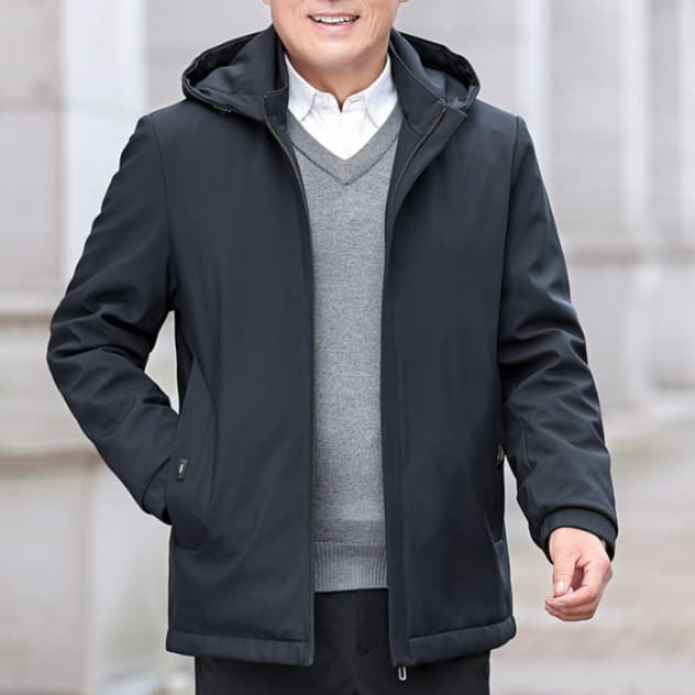 50代メンズファッション アウター 中綿入り フード付き ジャケット