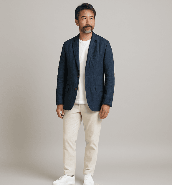 50代メンズファッションアウター 涼やか 【麻混紡テーラードジャケット】3カラー
