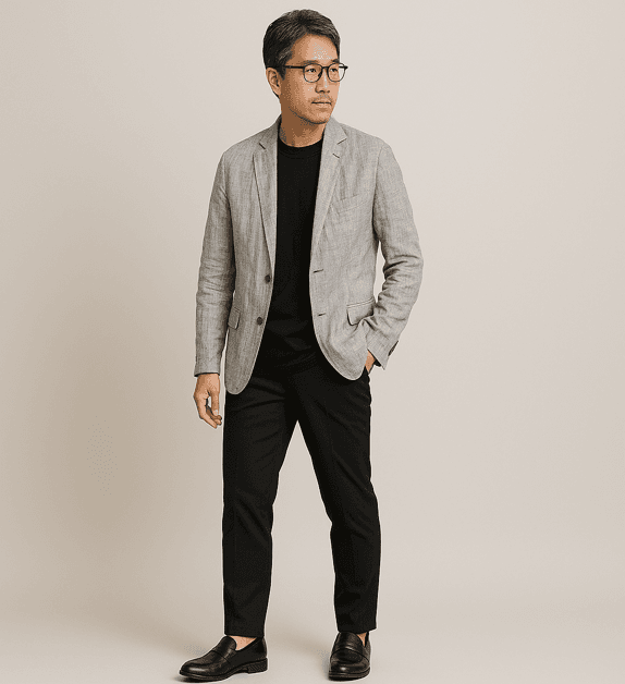 50代メンズファッションアウター 涼やか 【麻混紡テーラードジャケット】3カラー