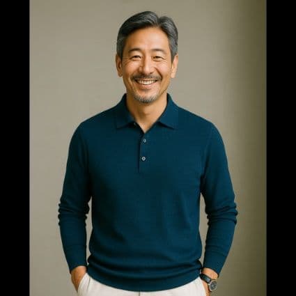 50代メンズファッション トップス 【 シンプル襟付き長袖ニット】7カラー