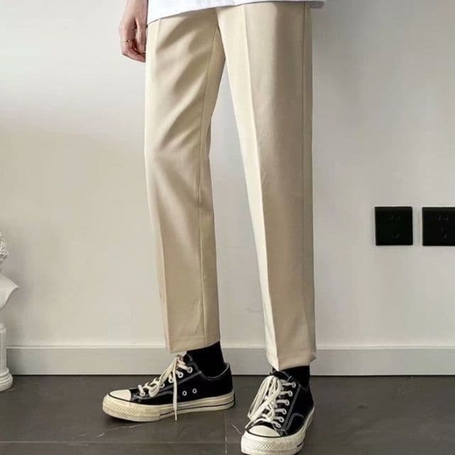 50代メンズファッション メンズ【九分丈薄手パンツ】軽量しわになりにくいズボン