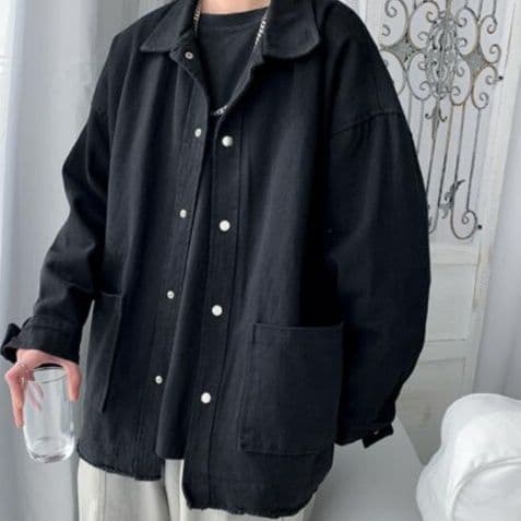 50代メンズファッション 【古着風シャツジャケット】