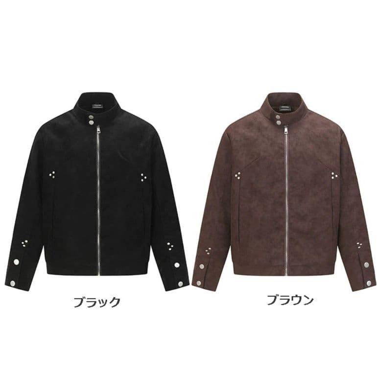 50代メンズファッション 男性用秋冬スエード調復古風アウター全2色展開