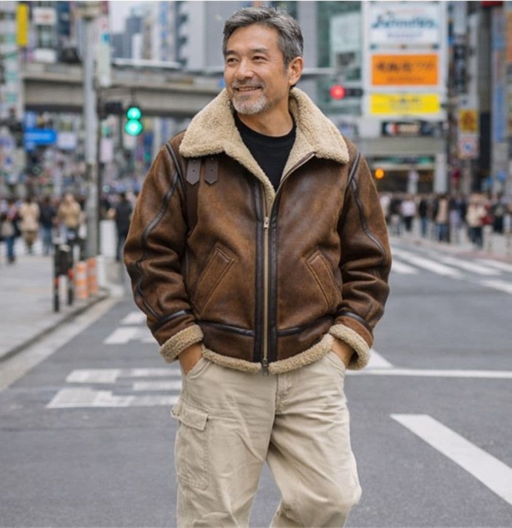 50代メンズファッション 【本革ムートン革ジャン】