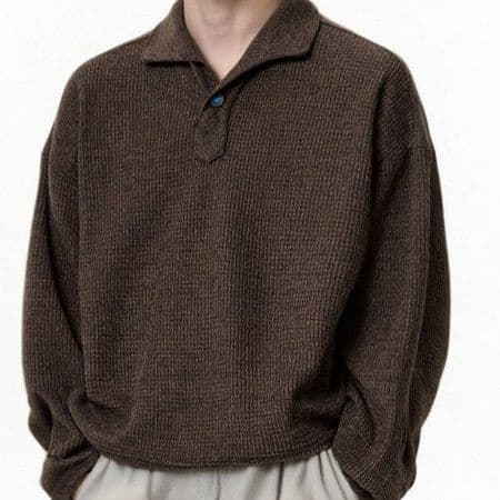 50代メンズファッション【長袖ポロシャツ】 全2色