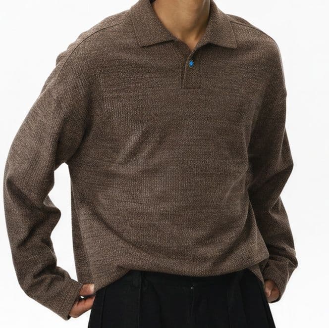 50代メンズファッション【長袖ポロシャツ】 全2色
