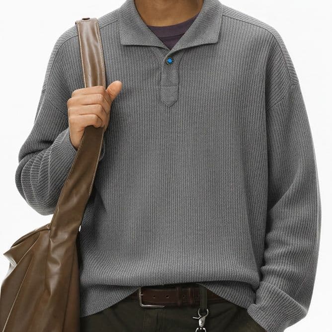 50代メンズファッション【長袖ポロシャツ】 全2色