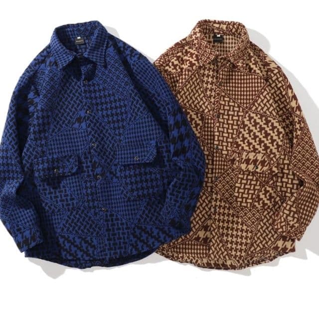50代メンズファッション トップス【エスニック風長袖シャツ】