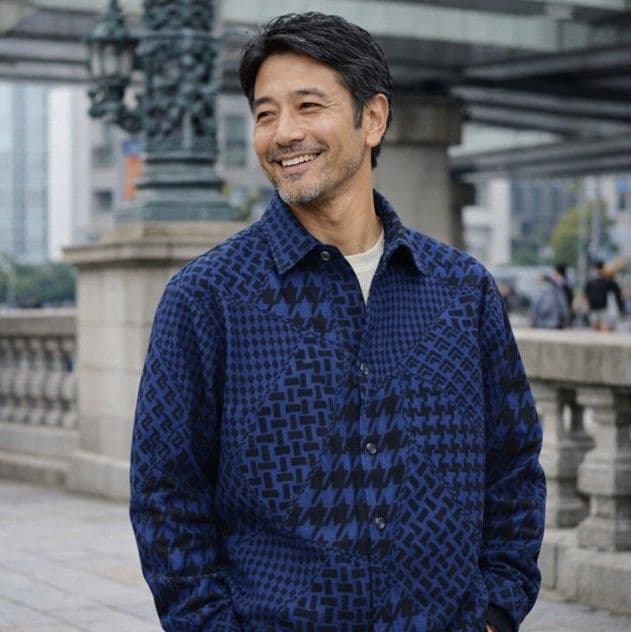 50代メンズファッション トップス【エスニック風長袖シャツ】