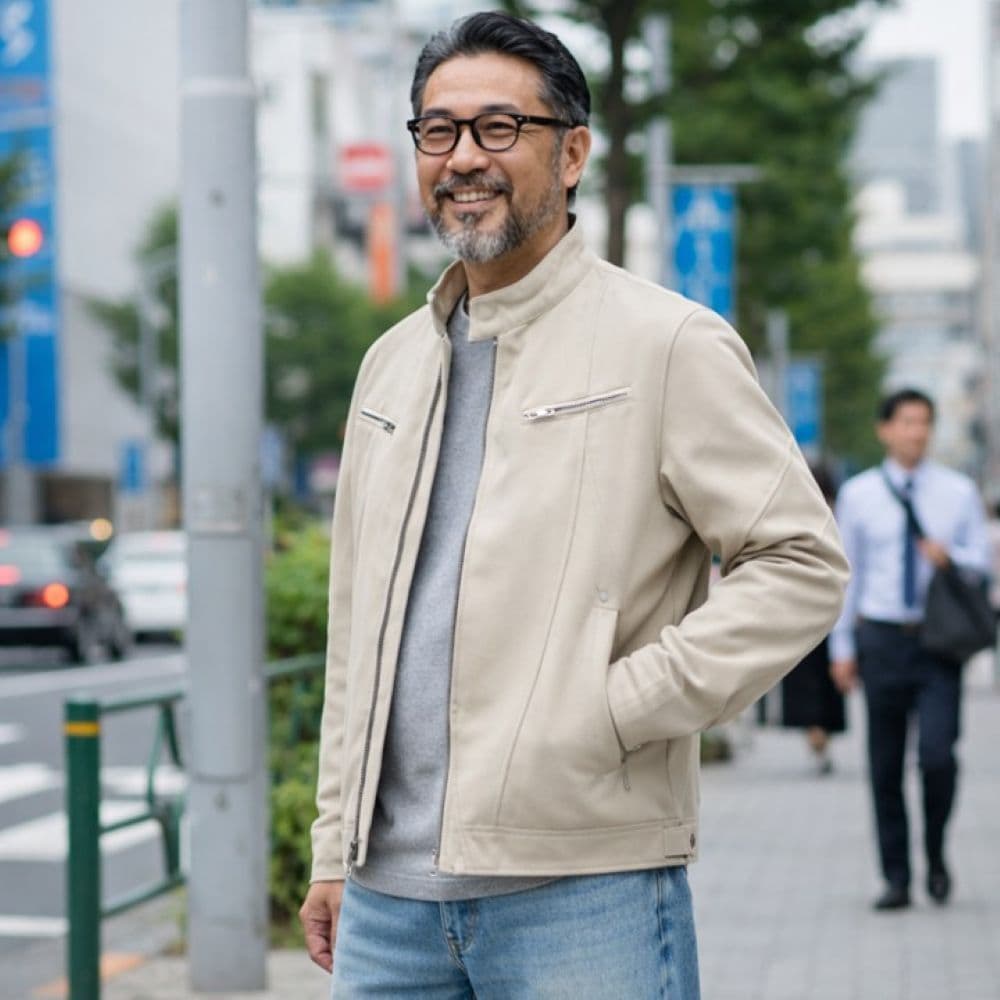 50代メンズファッション 上質【シンプル・スタジアムジャンパー】 2カラー