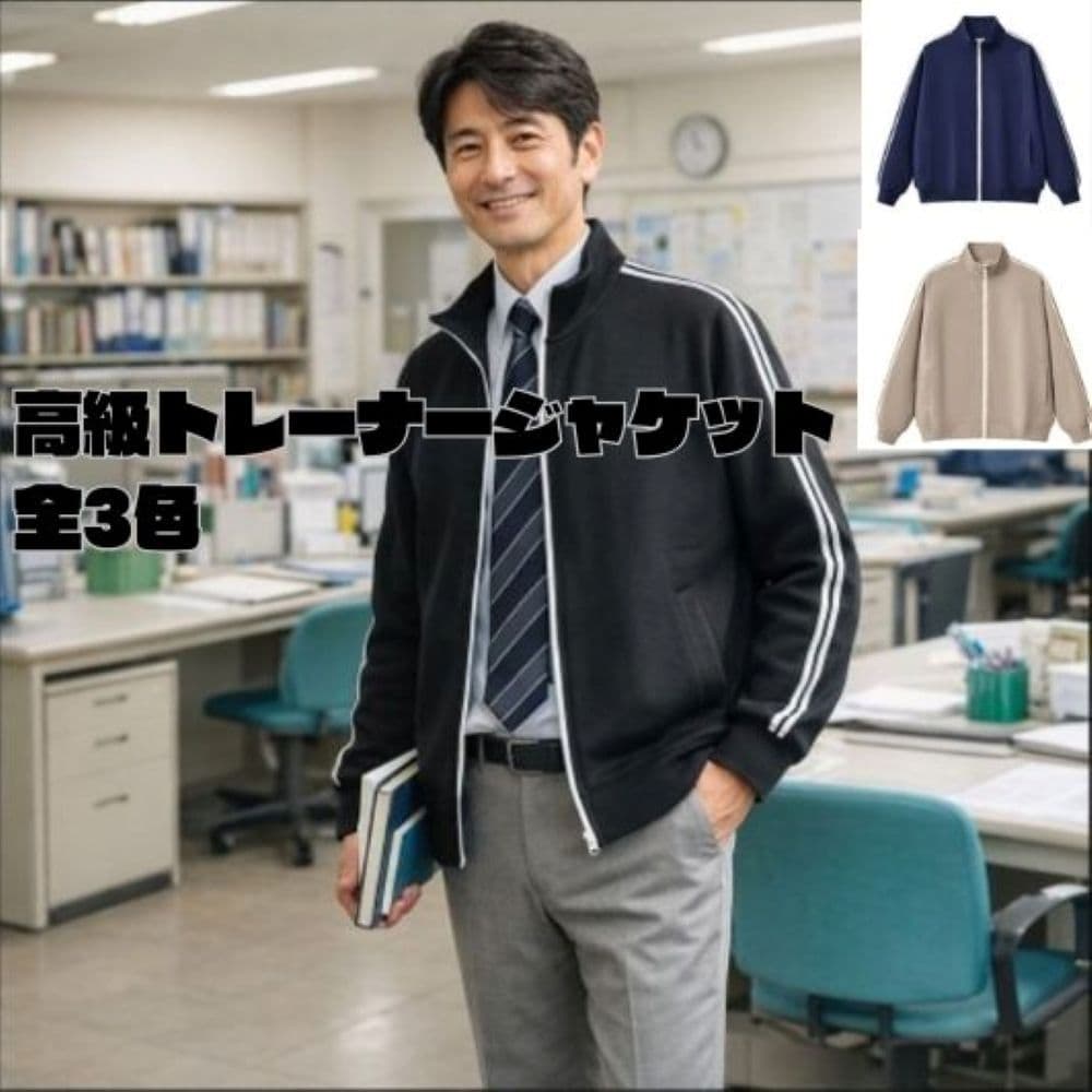 50代メンズファッション しゃれな教師に!【高級トレーナージャケット】 全3色