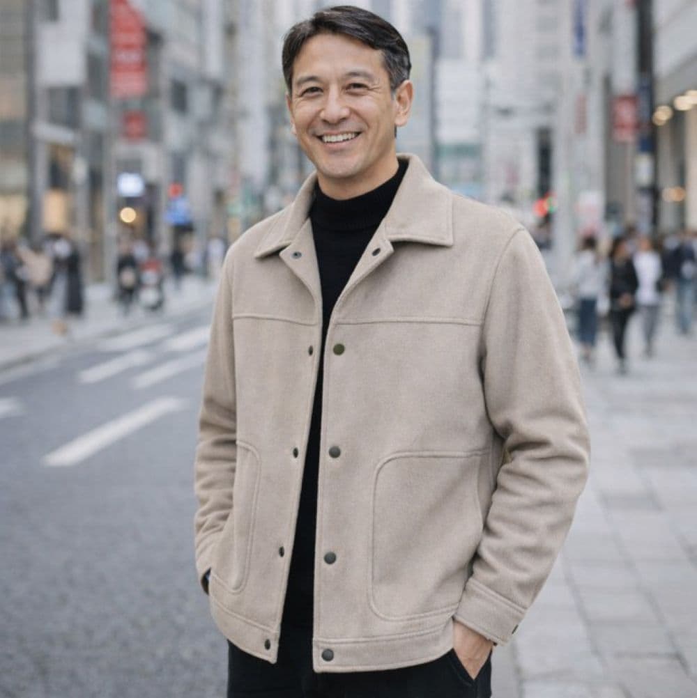 50代メンズファッション 大人の【ウール混シンプル・ジャケット】