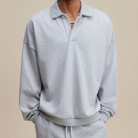 50代メンズファッション 春向け【コットン長袖ポロシャツ】 全5色