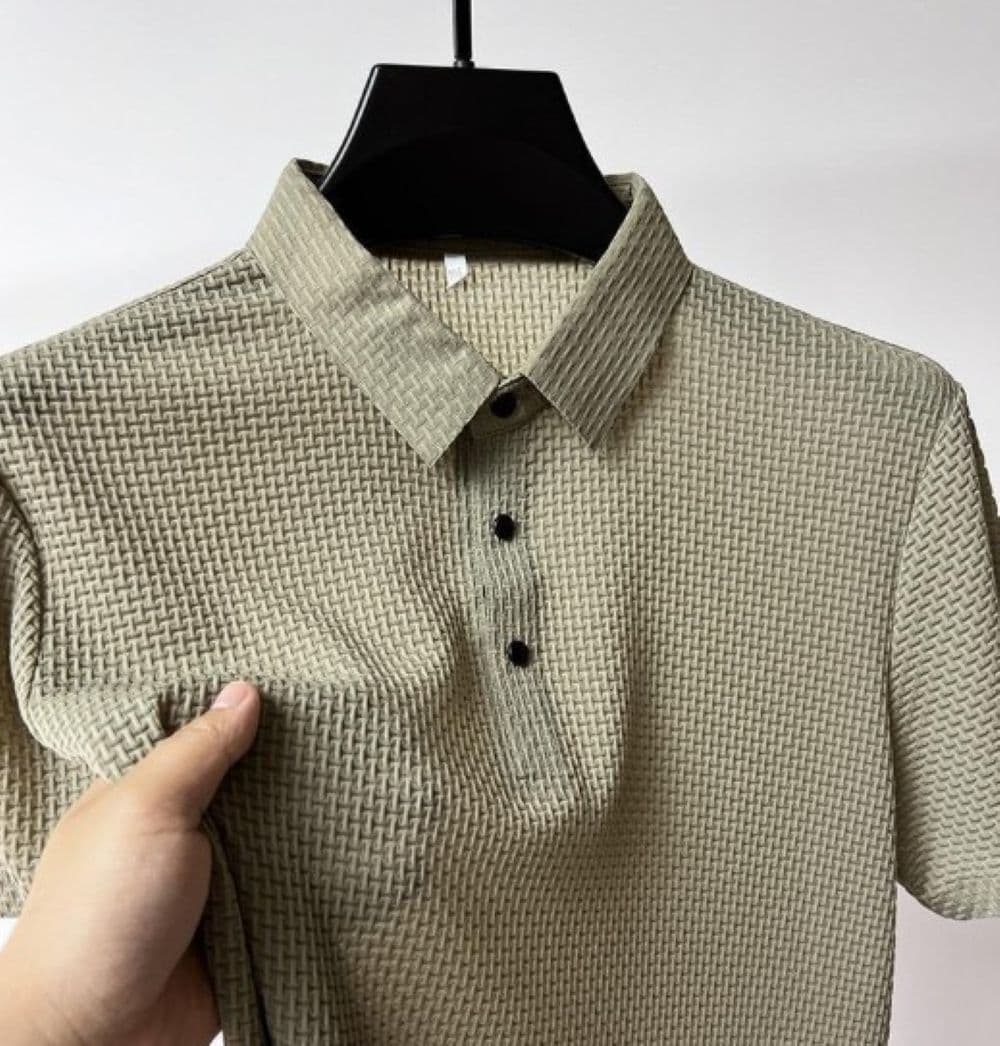 50代メンズファッション トップス 上質シンプル 【 凹凸織り半袖ポロシャツ】M~2XL