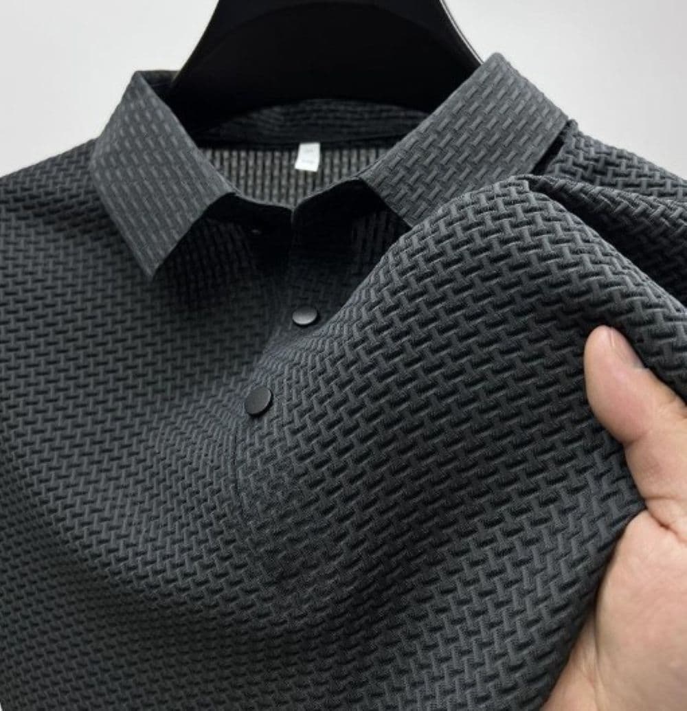 50代メンズファッション トップス 上質シンプル 【 凹凸織り半袖ポロシャツ】M~2XL