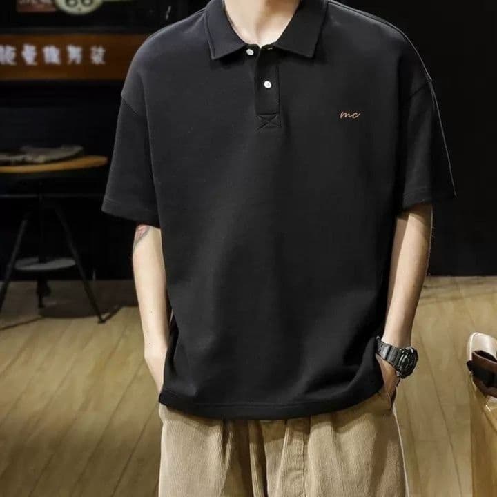 50代メンズファッション ゆったりシルエット【半袖ポロシャツ】