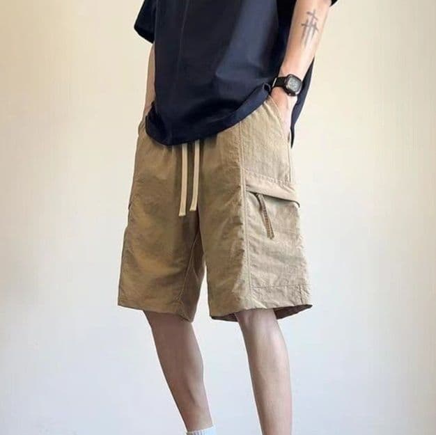50代メンズファッション 【カーゴポケット付きハーフパンツ】