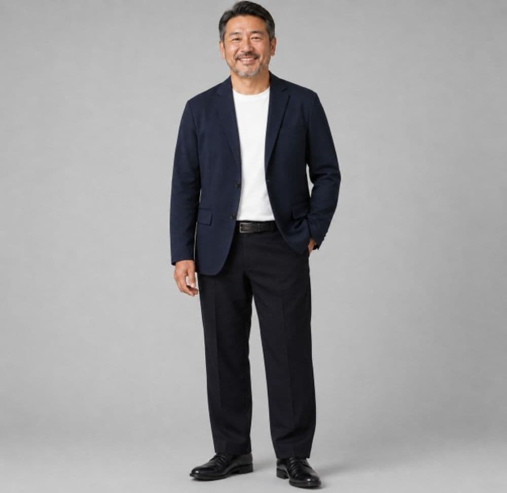 50代メンズファッション パンツ/ズボン ゆとり【ストレッチビジネススラックス】