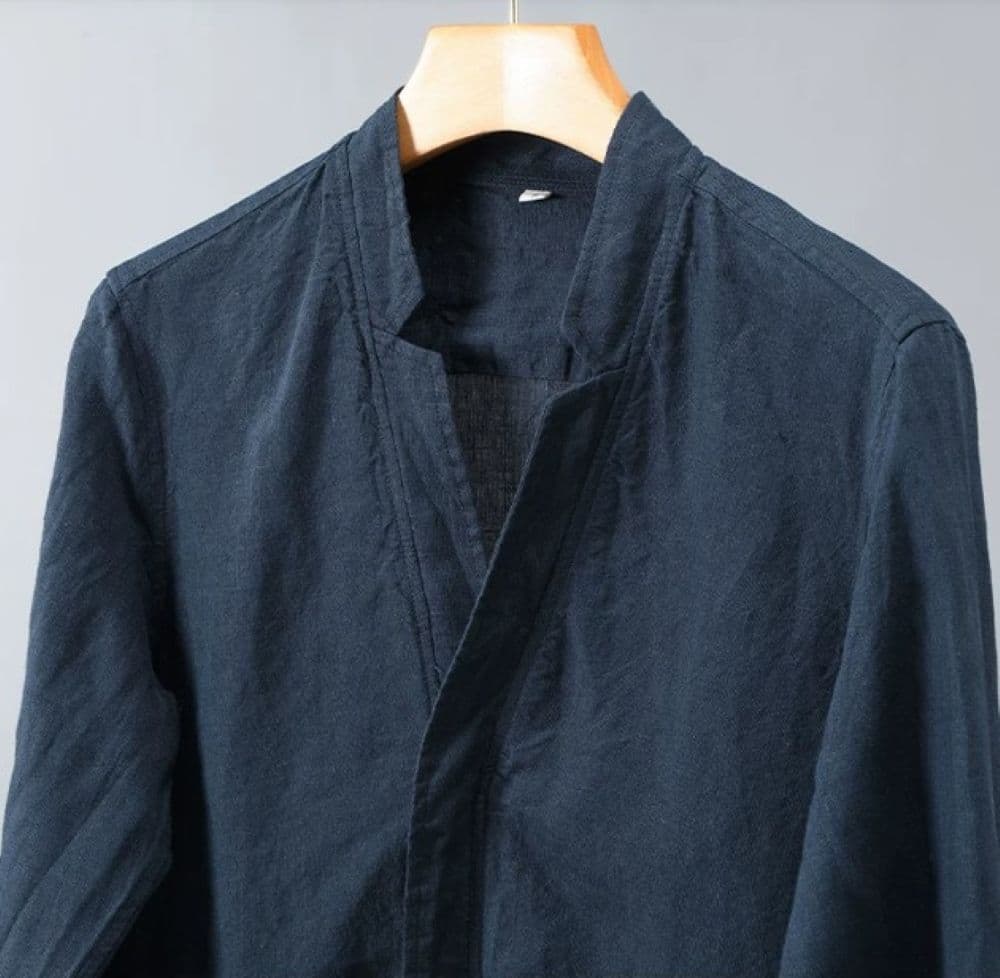 50代メンズファッション 【麻ジップアップジャケット】