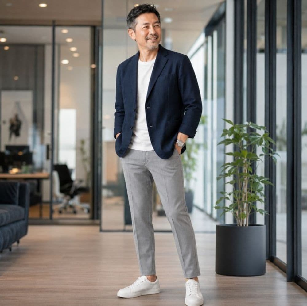 50代メンズファッション 【麻ジャケット】