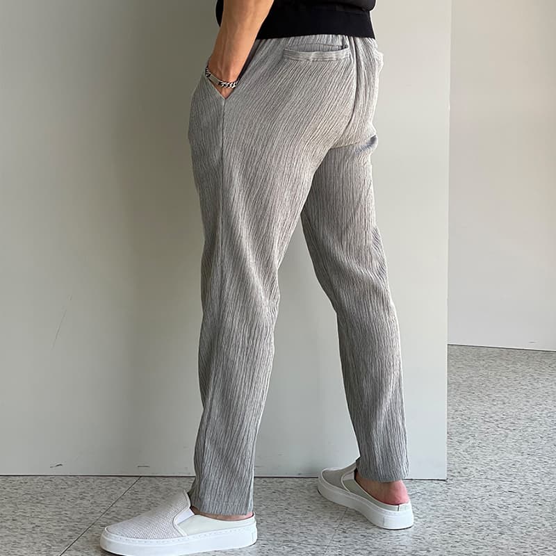 50代メンズファッション パンツ/ズボン しわ加工【リラックスイージーパンツ】