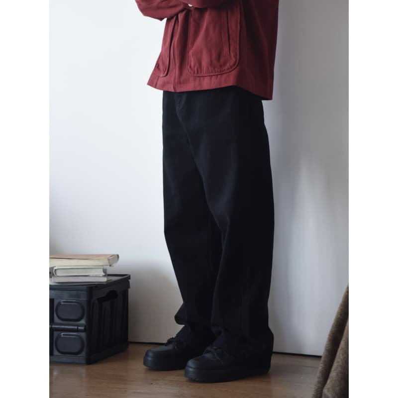 50代メンズファッション パンツ/ズボン ゆったりワイドストレートパンツ